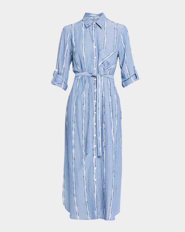 Alex Striped Straight-Fit Midi Shirtdress